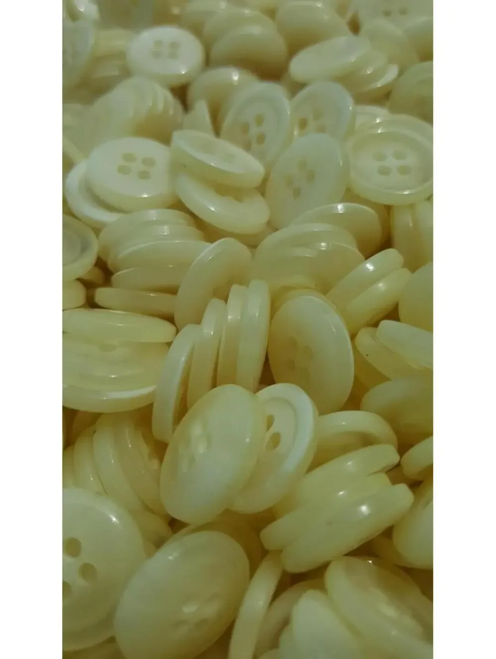 Translucent White Buttons, 4 Hole Sewing/Crafts Buttons - 24 Pieces (011)